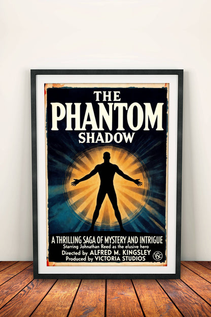The Phantom Shadow Poster – Retro Mystery Thriller Art