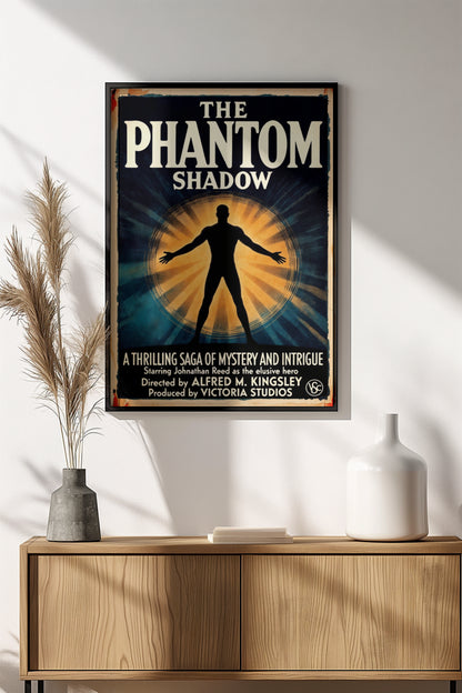 The Phantom Shadow Poster – Retro Mystery Thriller Art