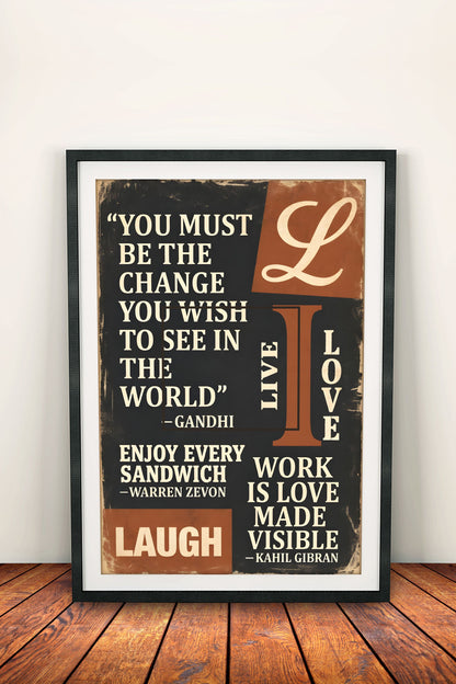 Live Love Laugh - Vintage Inspirational Poster