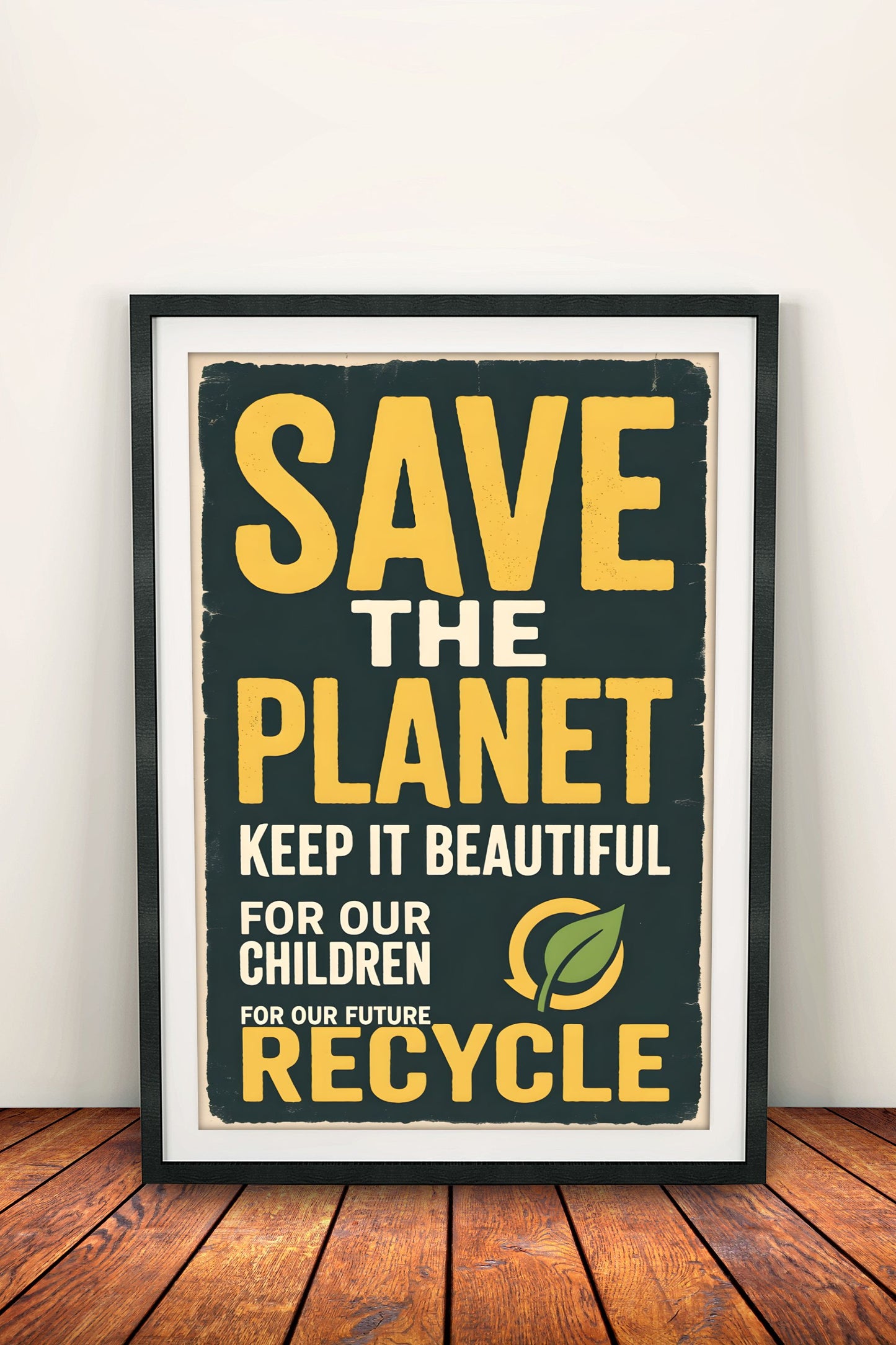 Save the Planet Recycle - Vintage Eco Poster