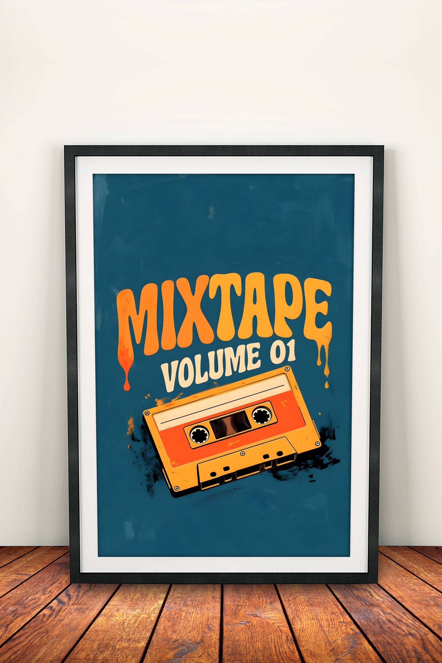 Mixtape Volume 01 Poster – Retro 80s Cassette Vibes Art