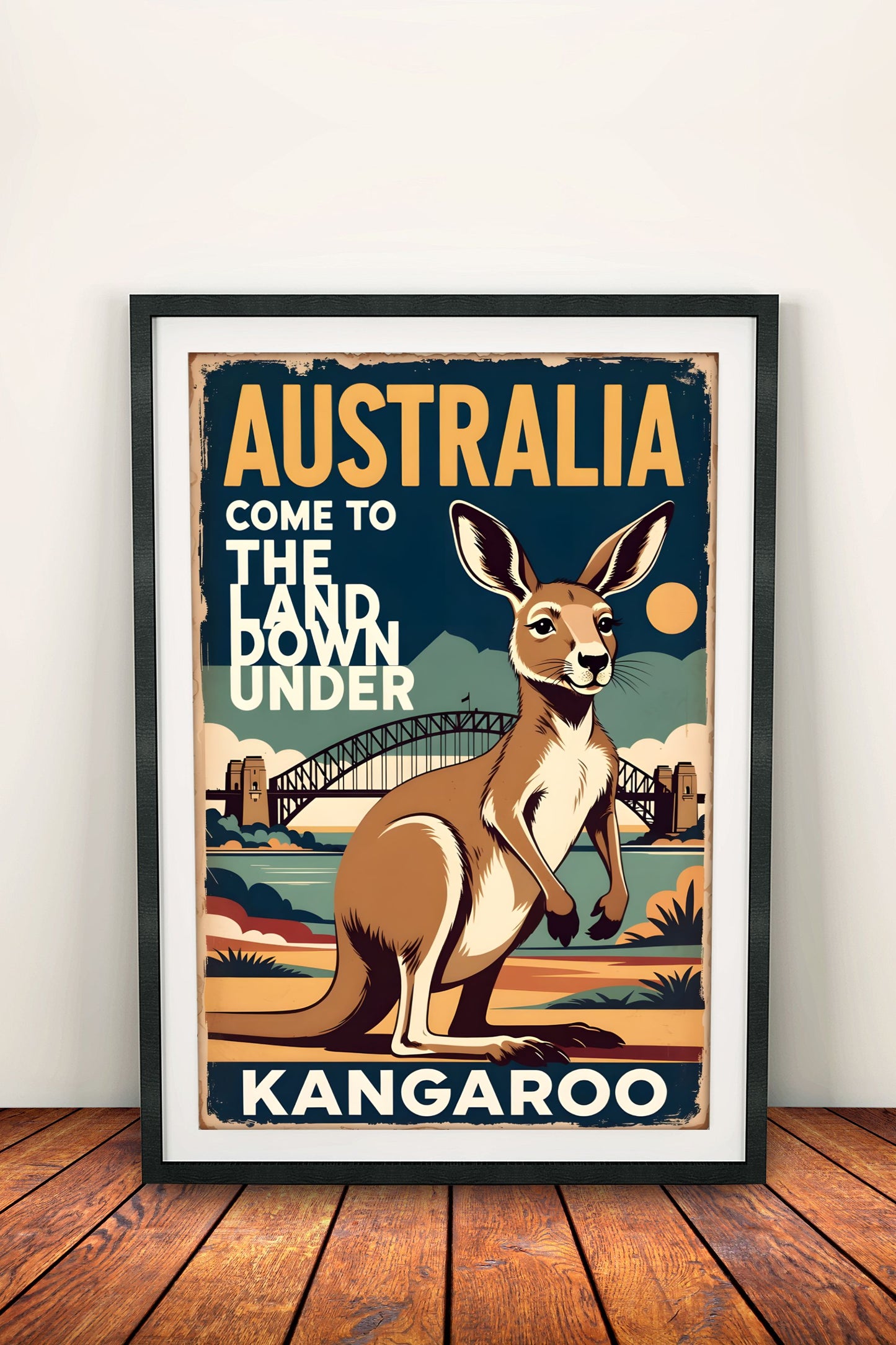 Australia Land Down Under - Vintage Travel Poster