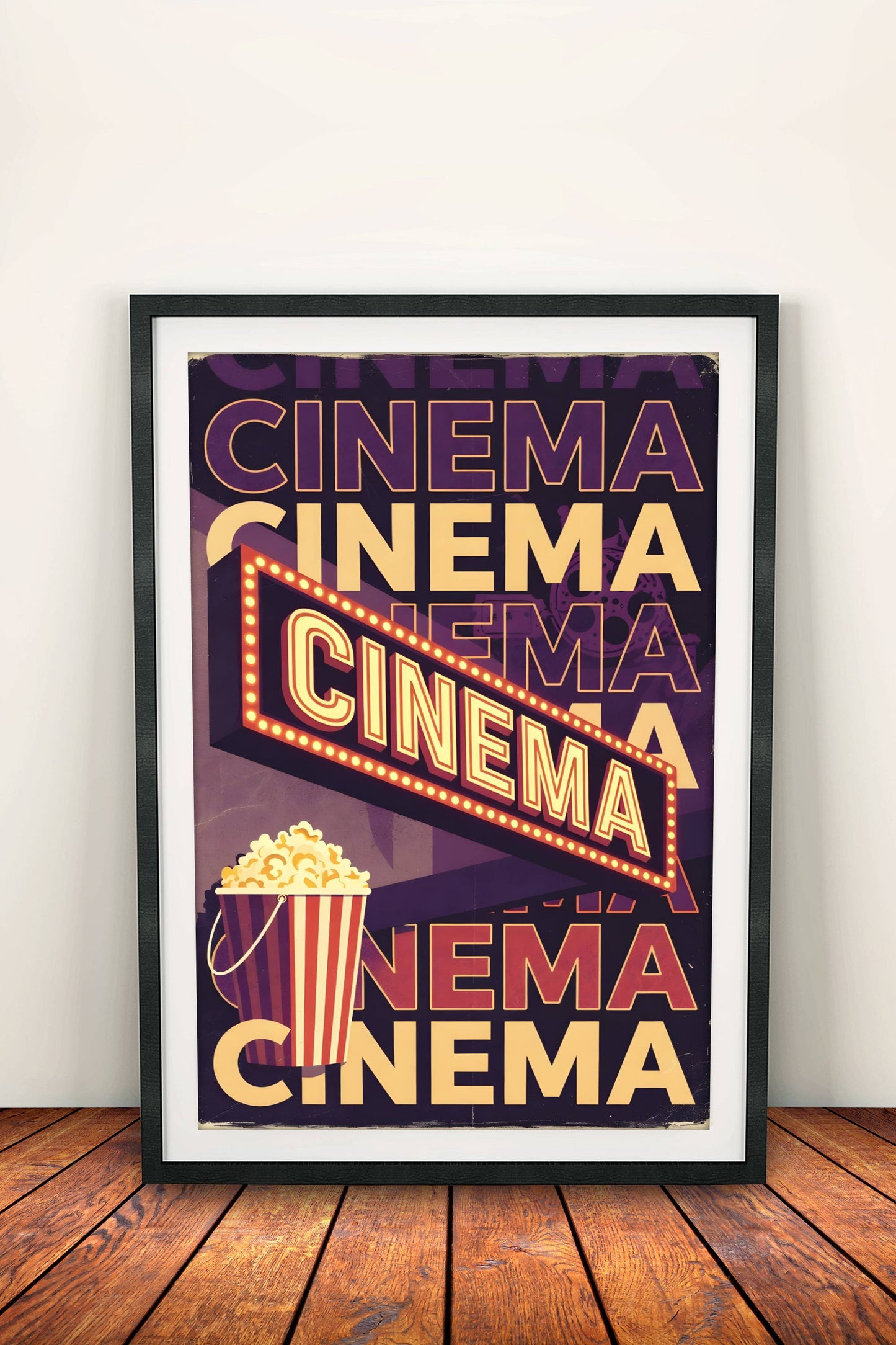 Cinema Retro Poster – Vintage Movie Night Art