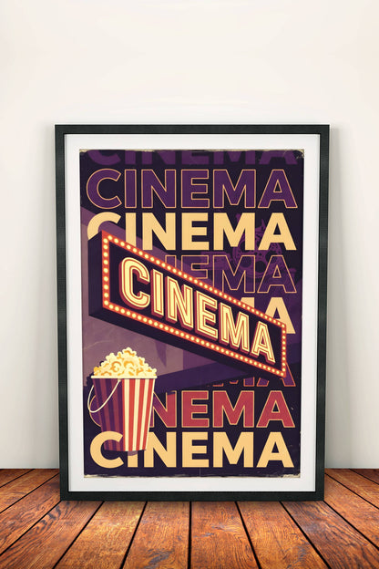 Cinema Retro Poster – Vintage Movie Night Art