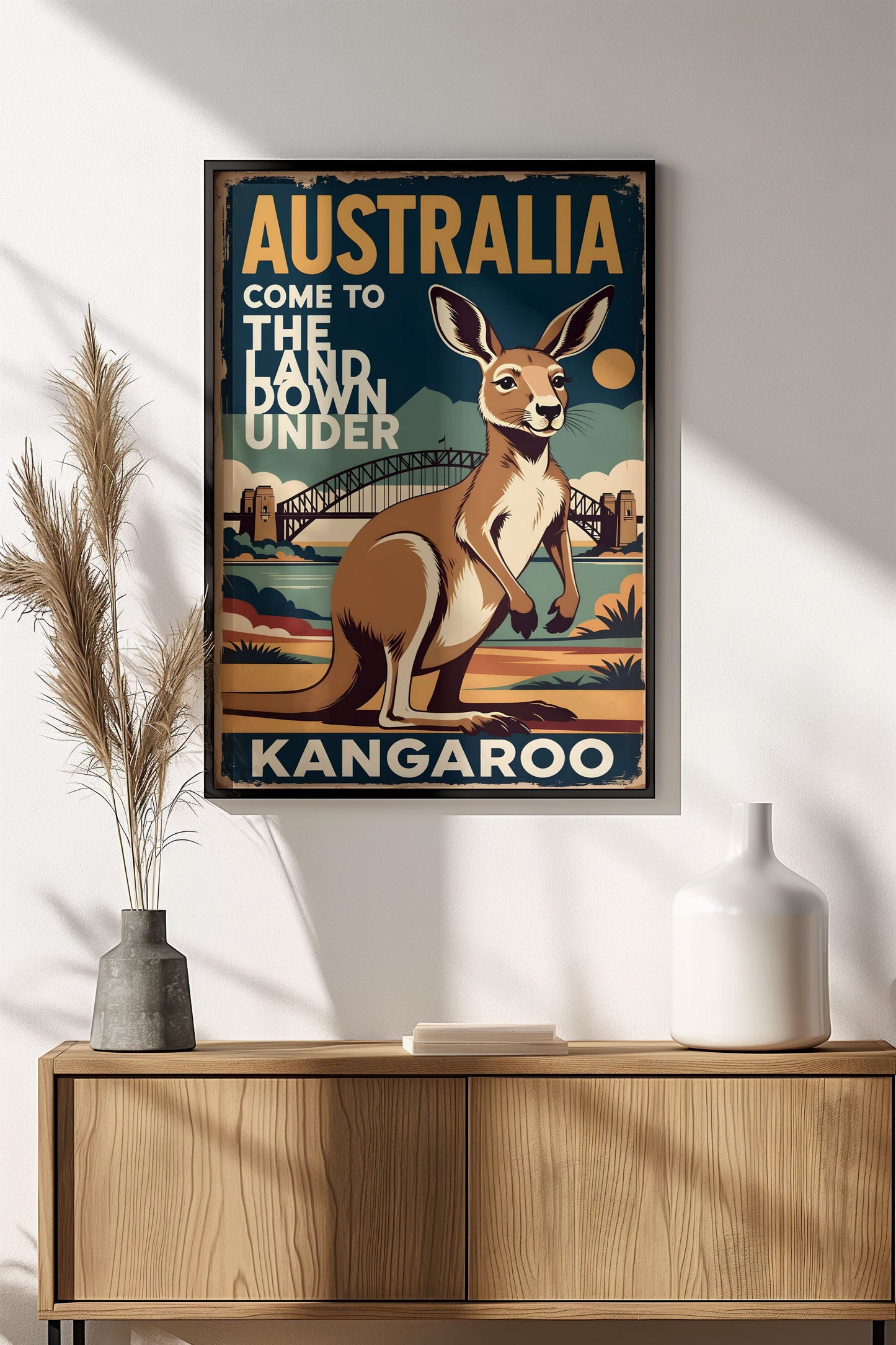 Australia Land Down Under - Vintage Travel Poster