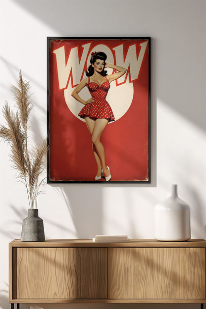WOW Vintage Girl - Vintage Retro Poster