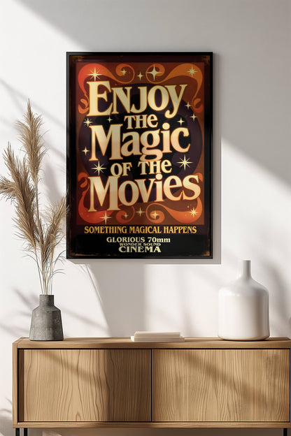 Enjoy The Magic Of The Movies Poster – Retro Glorious Cinema Art