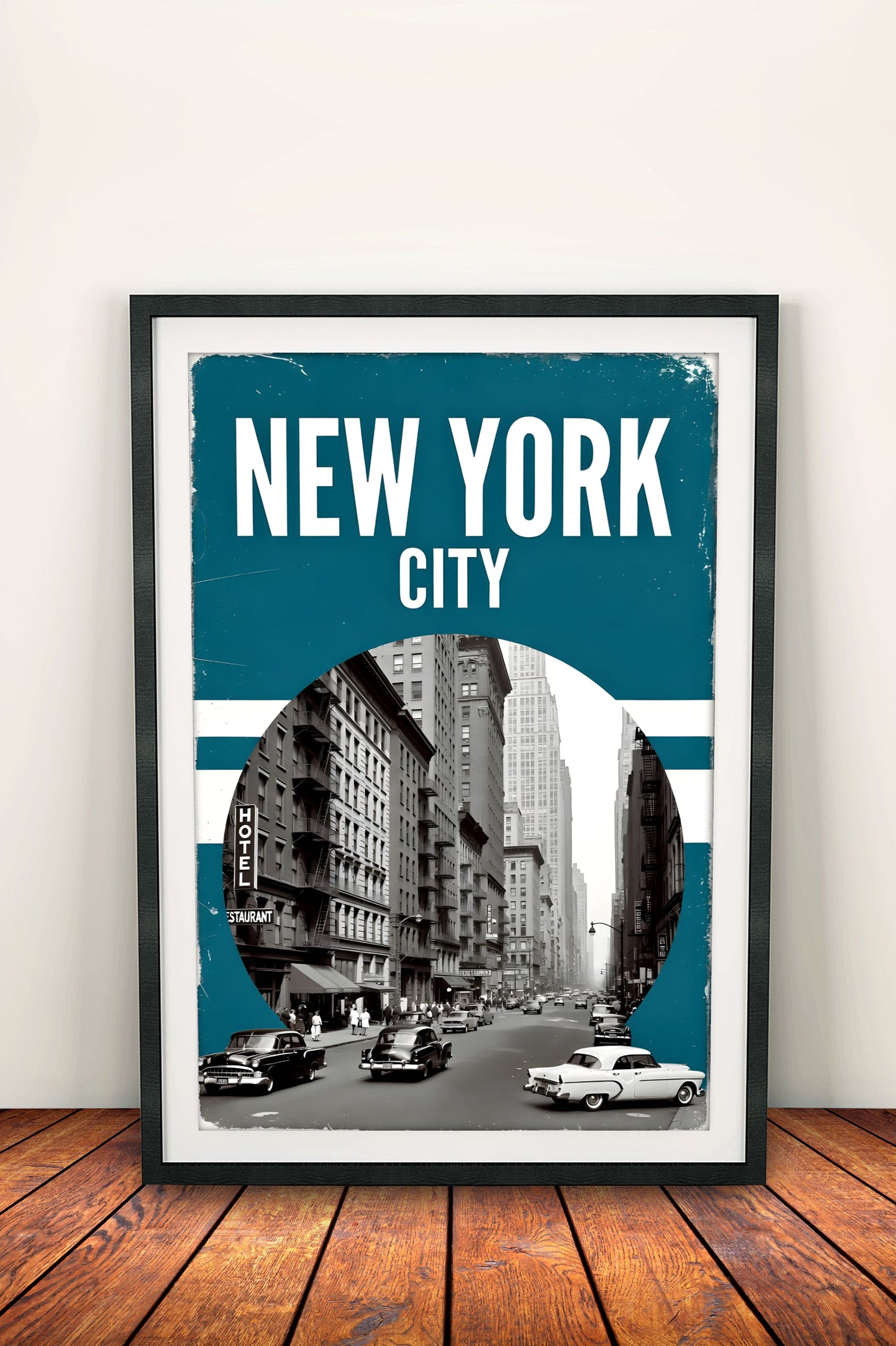 New York City Vintage Poster – Retro Big Apple Street Scene