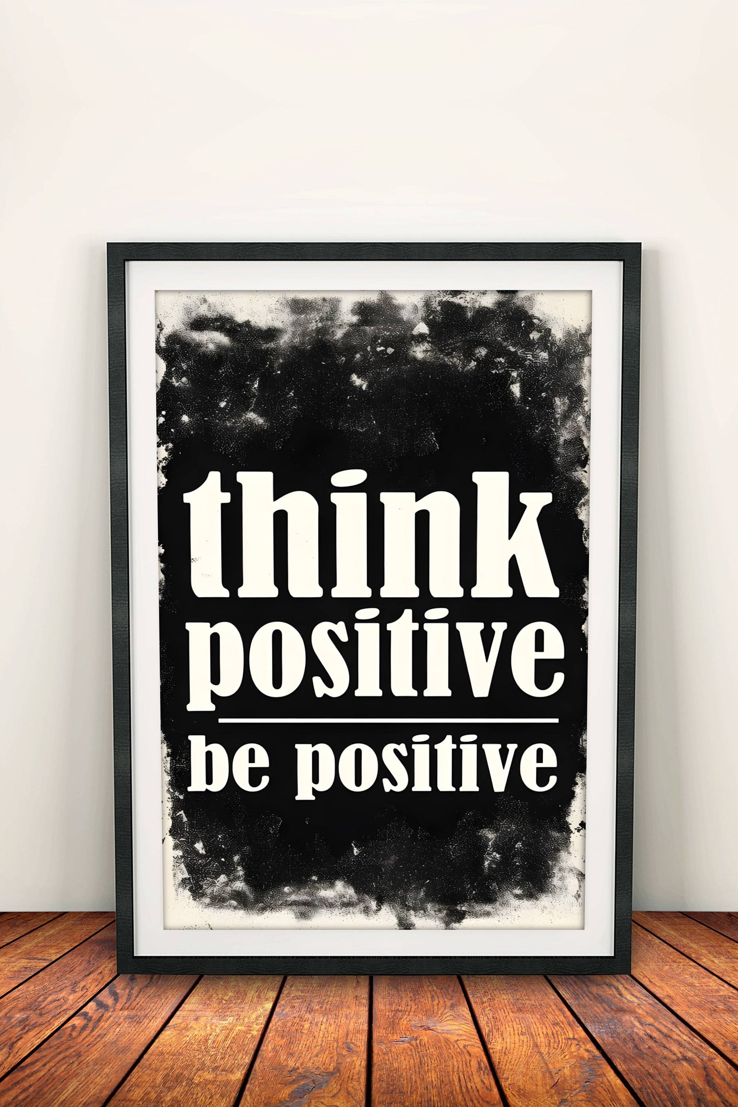 Think Positive Be Positive Poster – Retro Motivational Burst Art