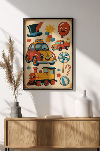 Playtime Toys Fun - Vintage Kids Poster