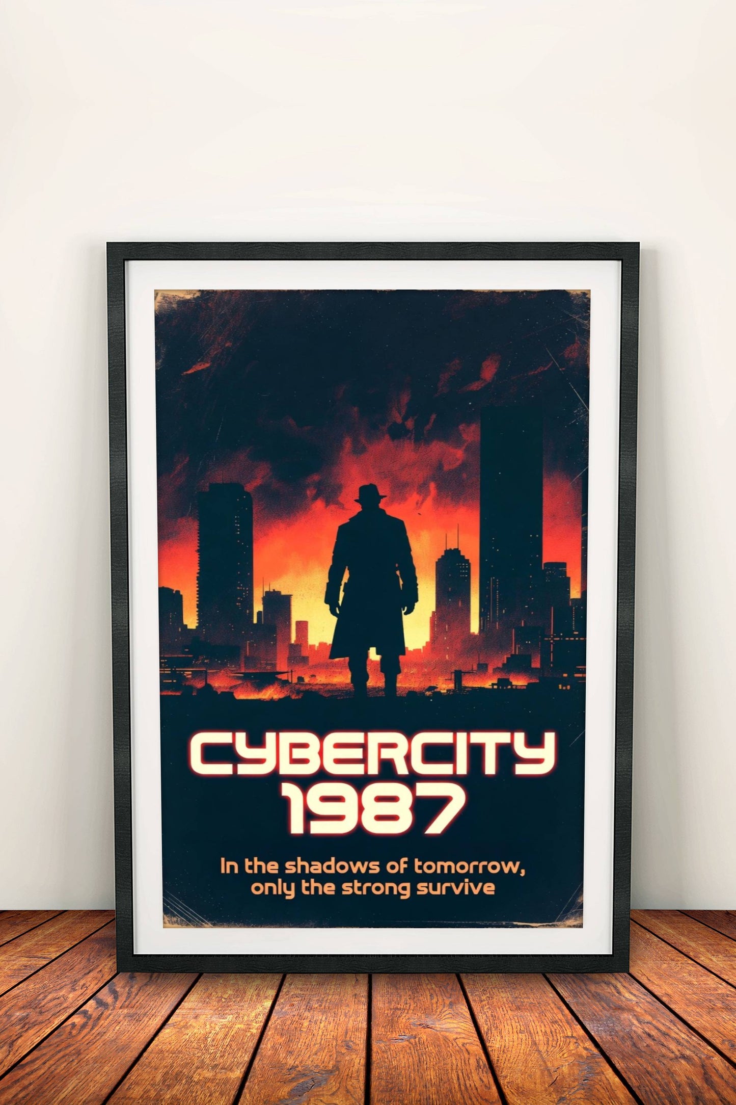 Cybercity 1987 Poster - Retro Cyberpunk Noir Art