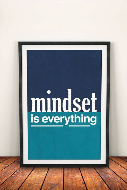 Mindset Is Everything Poster – Retro Motivational Quote Art