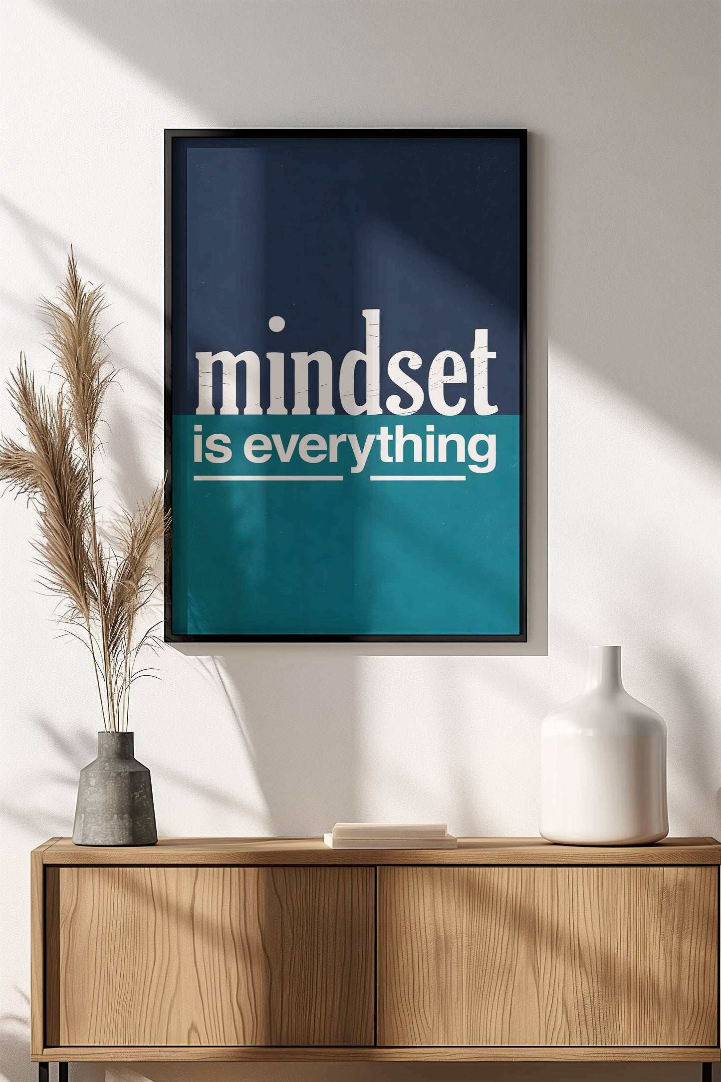 Mindset Is Everything Poster – Retro Motivational Quote Art