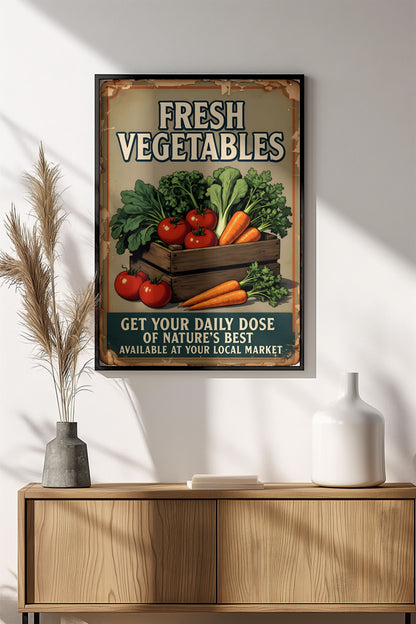 Fresh Vegetables Daily Dose - Vintage Market Poster
