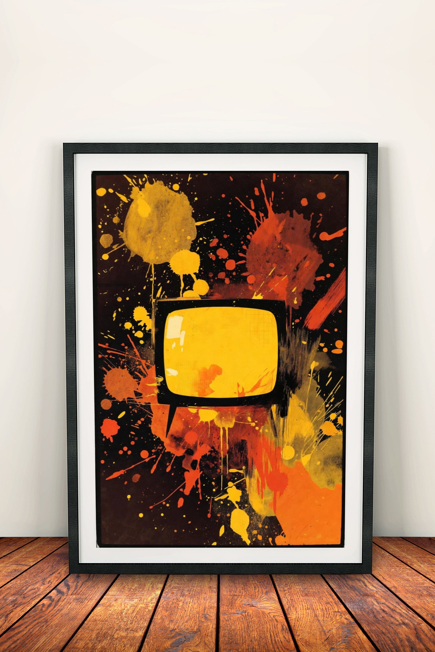 Retro TV Splash Art - Vintage Abstract Television Poster