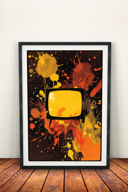 Retro TV Splash Art - Vintage Abstract Television Poster